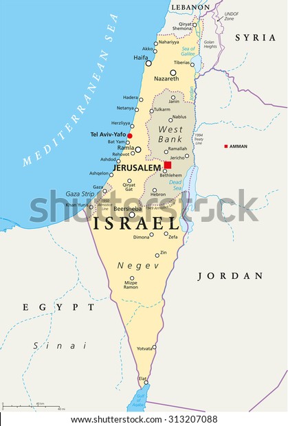israel political map capital jerusalem 600w 313207088 israel political map capital jerusalem 600w 313207088