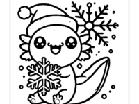 Christmas Axolotl Coloring Page 05.webp