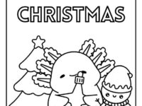 Christmas Axolotl Coloring Page 1