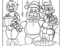 Fnaf Christmas Coloring Page 724×1024 1