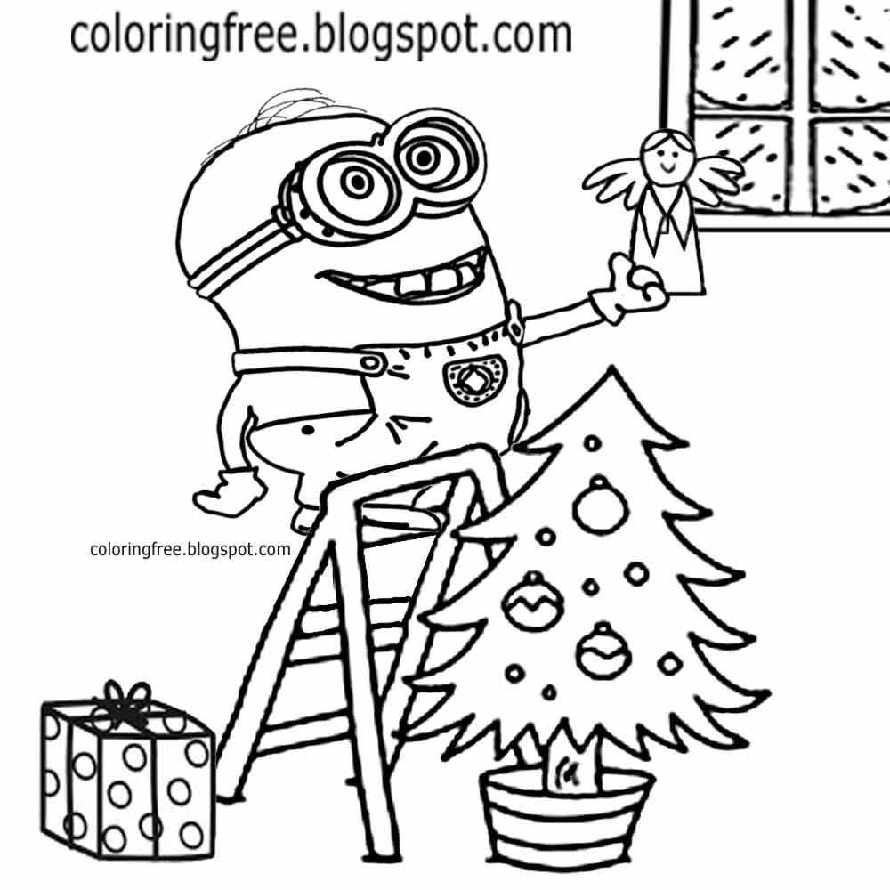 FunnyMinionsprintablecoloringbookmerryChristmastreetopdecoratingcuteholyangleornament FunnyMinionsprintablecoloringbookmerryChristmastreetopdecoratingcuteholyangleornament