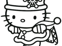 Ice Skating Hello Kitty Coloring Page