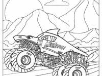 Megalodon Monster Jam Truck On The Road Coloring Page