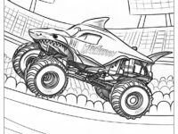 Megalodon Monster Truck Jumping To Color pdf 791×1024 1