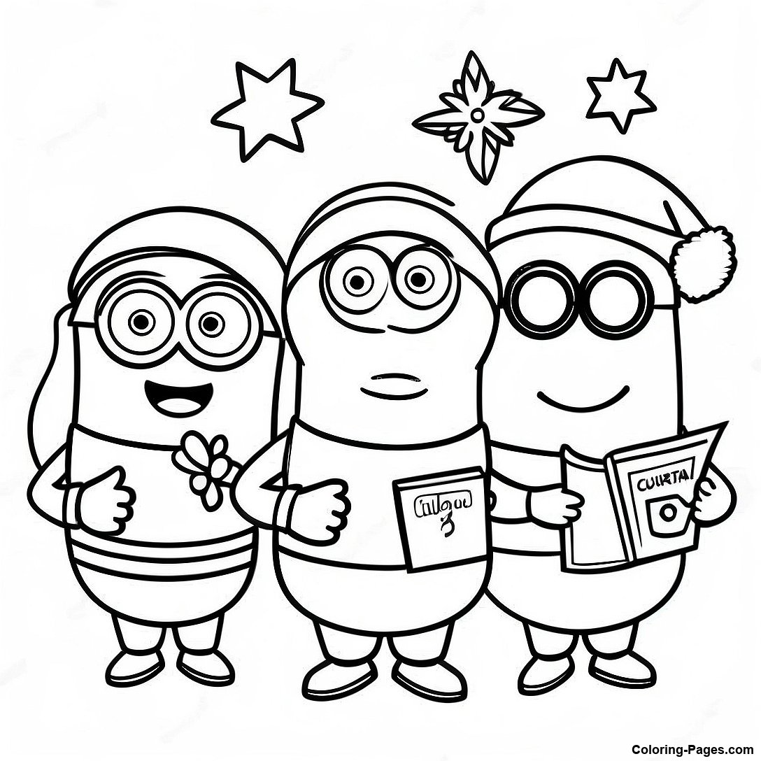 minions singing christmas carols coloring page 138237 69626 minions singing christmas carols coloring page 138237 69626