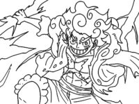 strong luffy gear 5 coloring