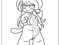 Cute Cartoon Aphmau In Cat Onesie Coloring Sheet 742×960