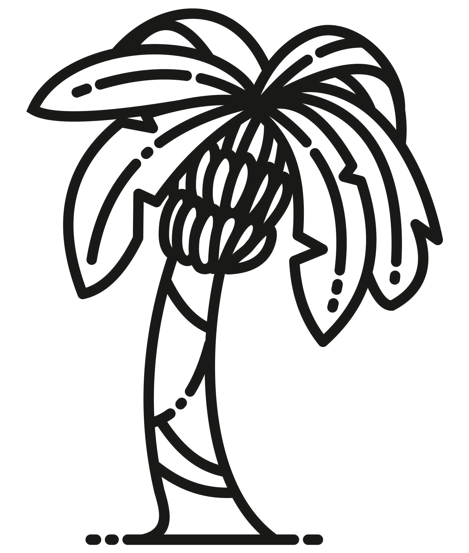banana tree coloring page print 2