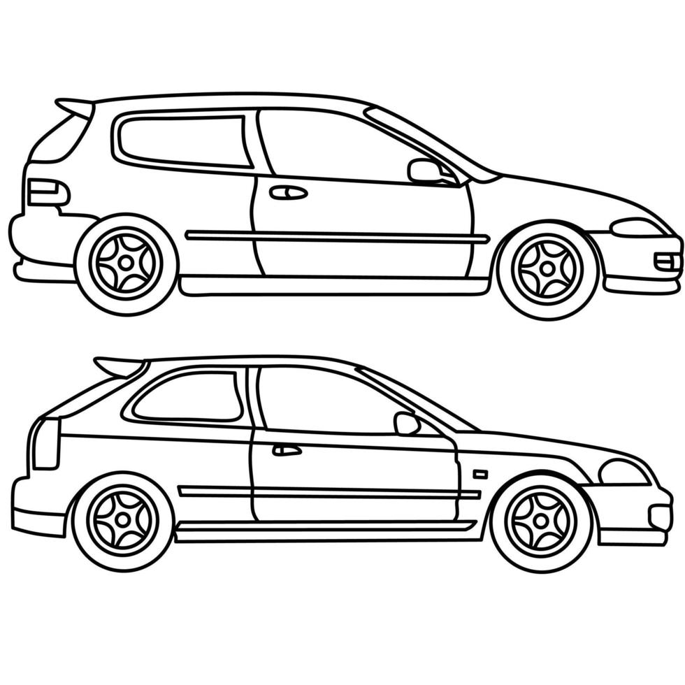 car image for coloring book free vector
