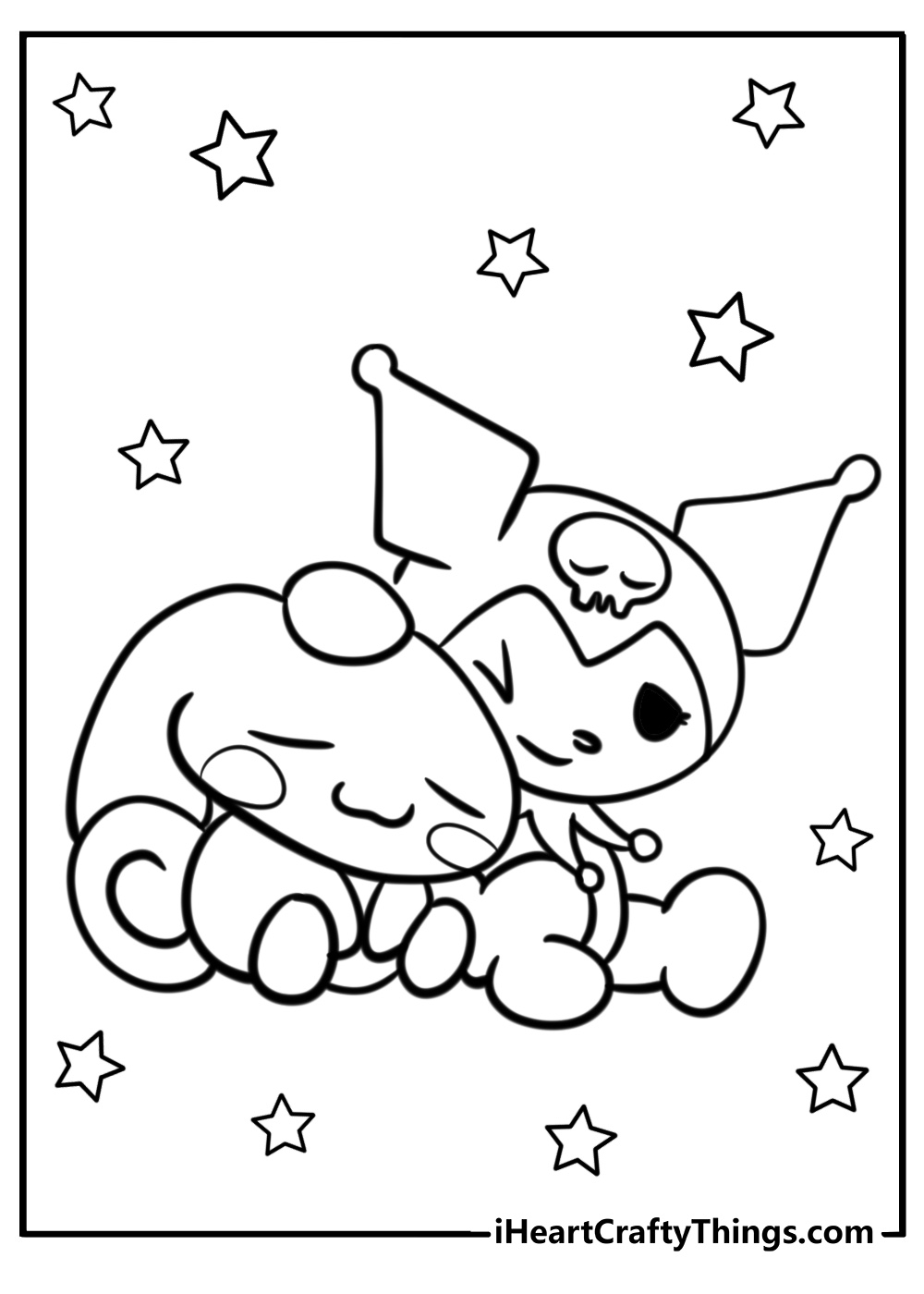 cinnamoroll and kuromi coloring pages
