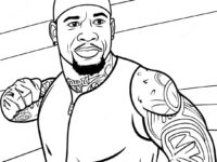 jey uso in action coloring page 36314 28733