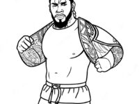 jey uso in action coloring page 36314 28735