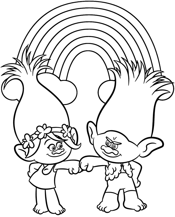 poppy and branch printable coloring page trolls