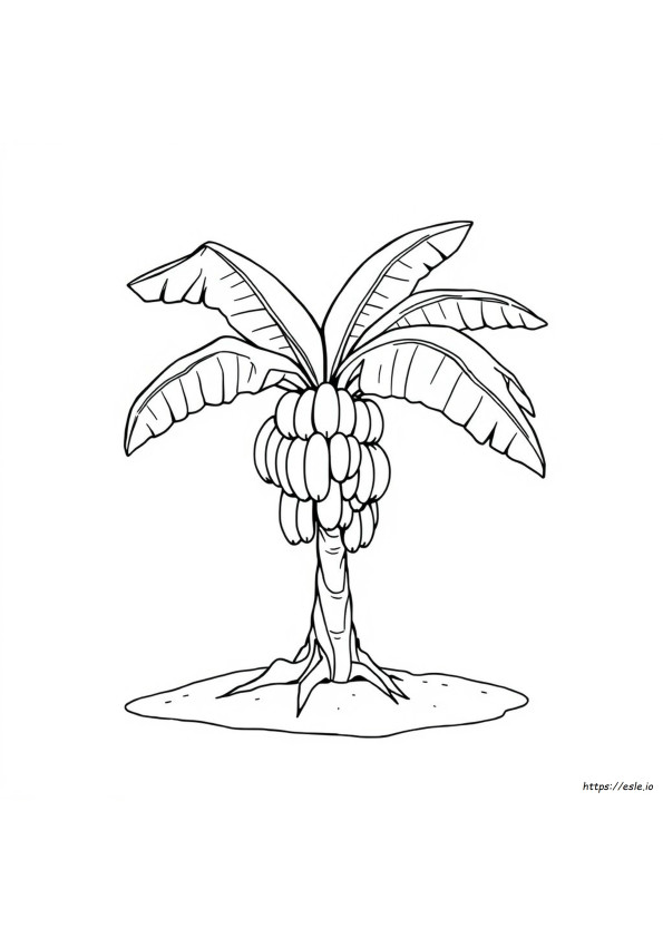 printable banana tree coloring page thumbnail