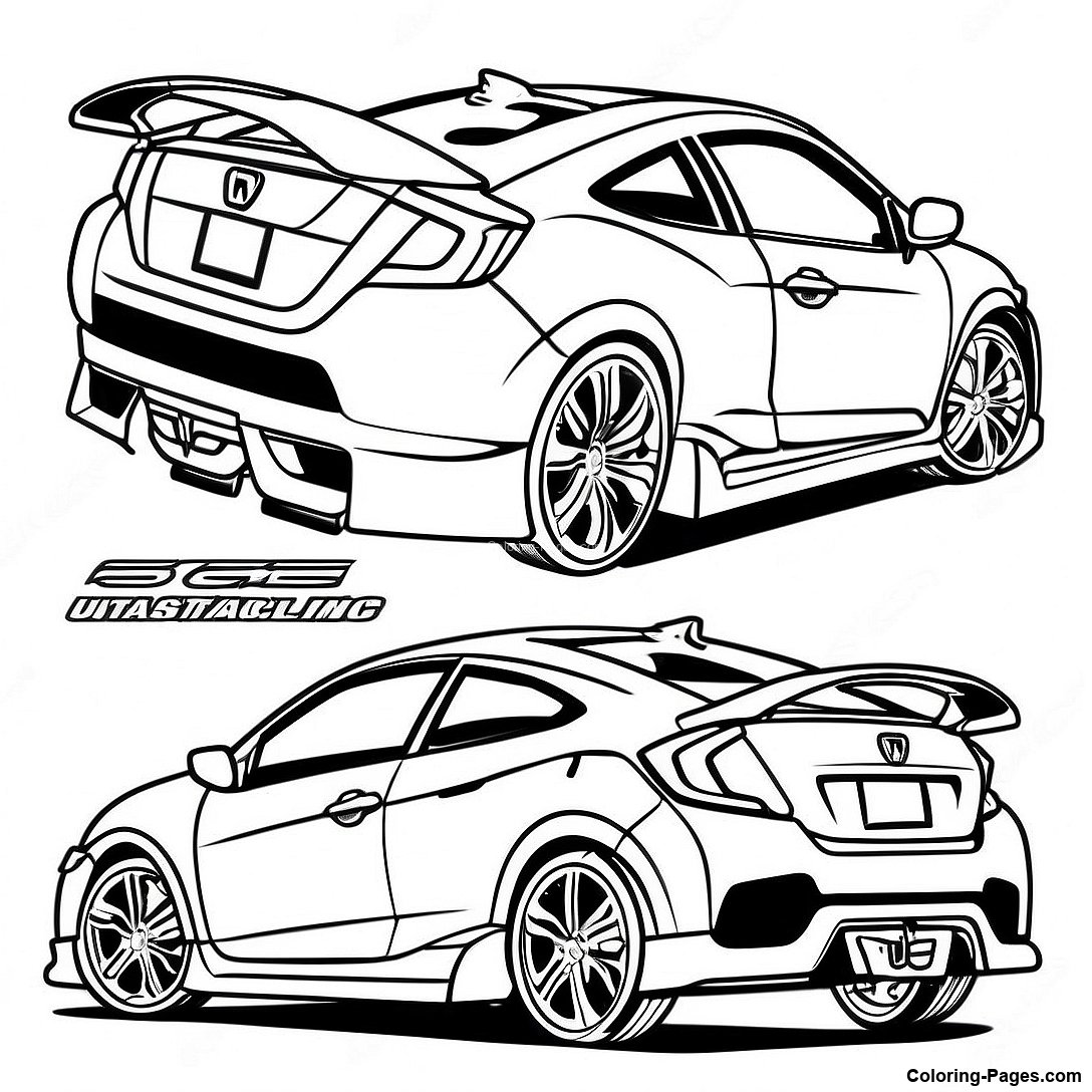 sporty honda civic coloring page 104431 42240