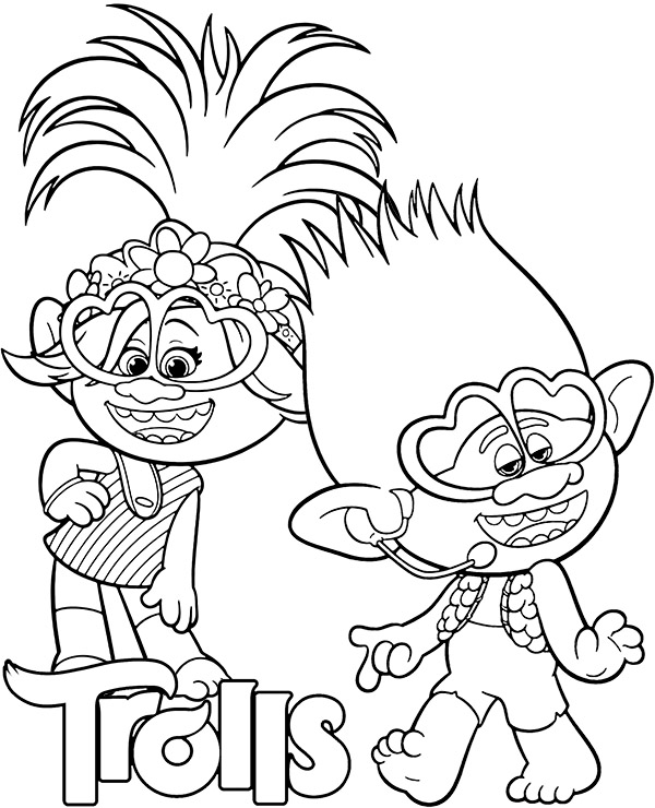 trolls coloring pages branch with poppy