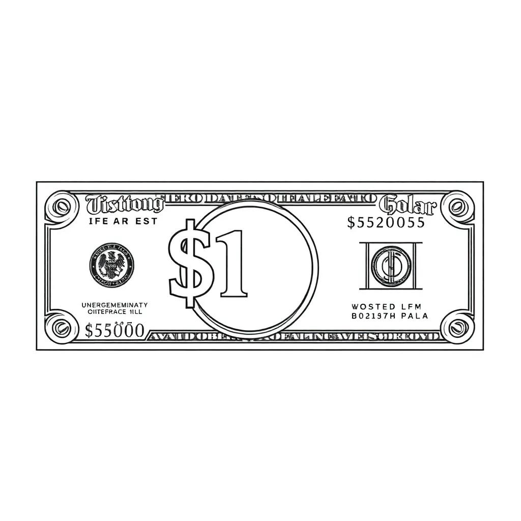 $100 Bill Coloring Page