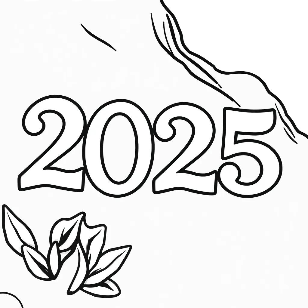 2025 Coloring Page Printable