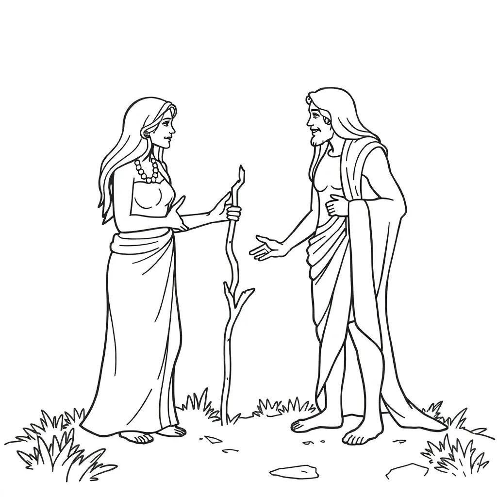 Adam And Eve Coloring Pages For Kids
