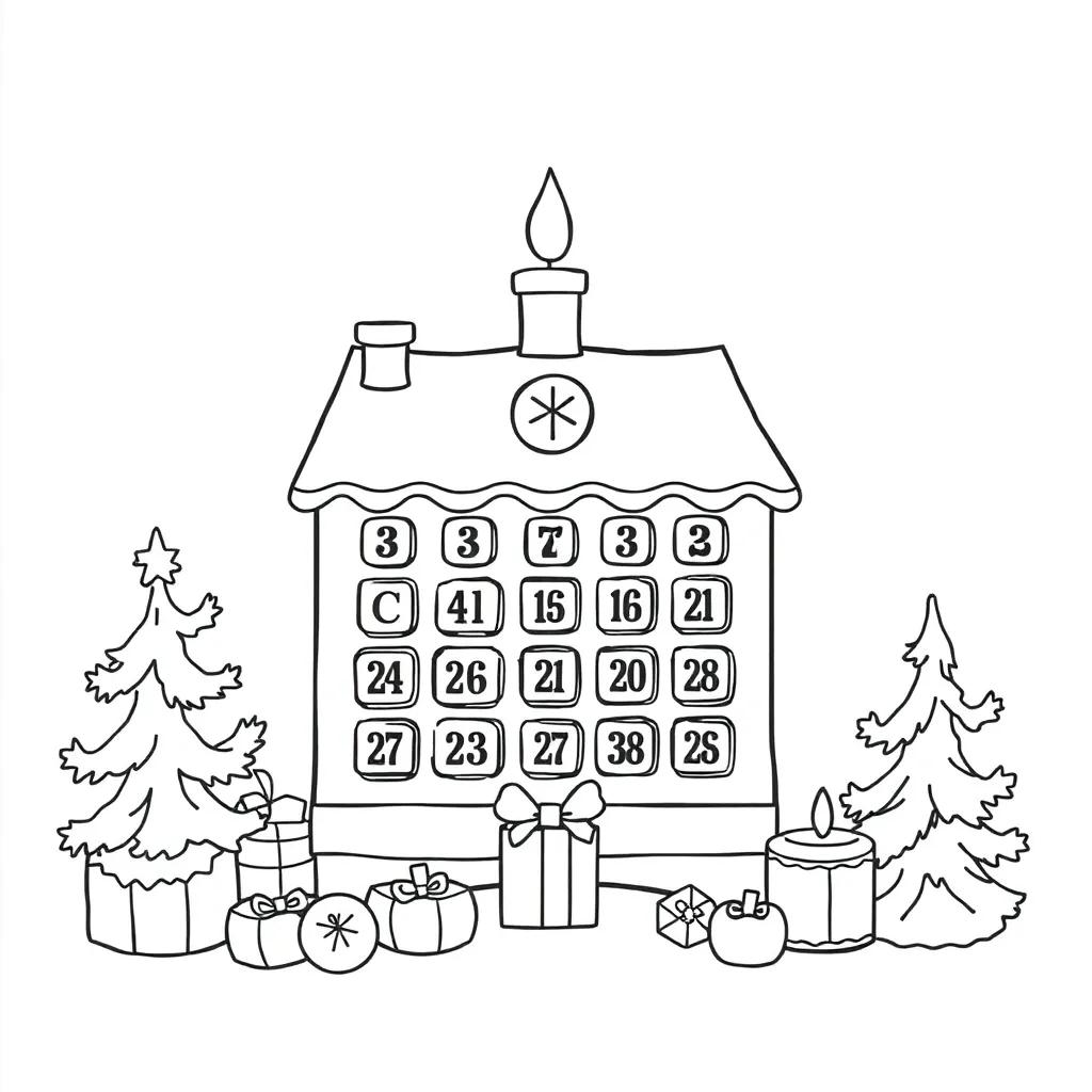 Advent Calendar Coloring Page