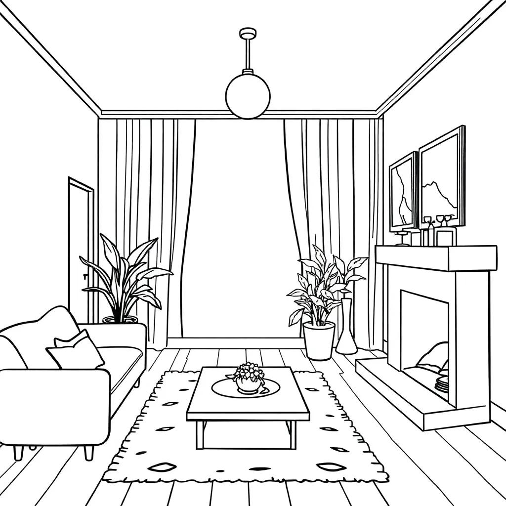 Aesthetic Room Coloring Pages