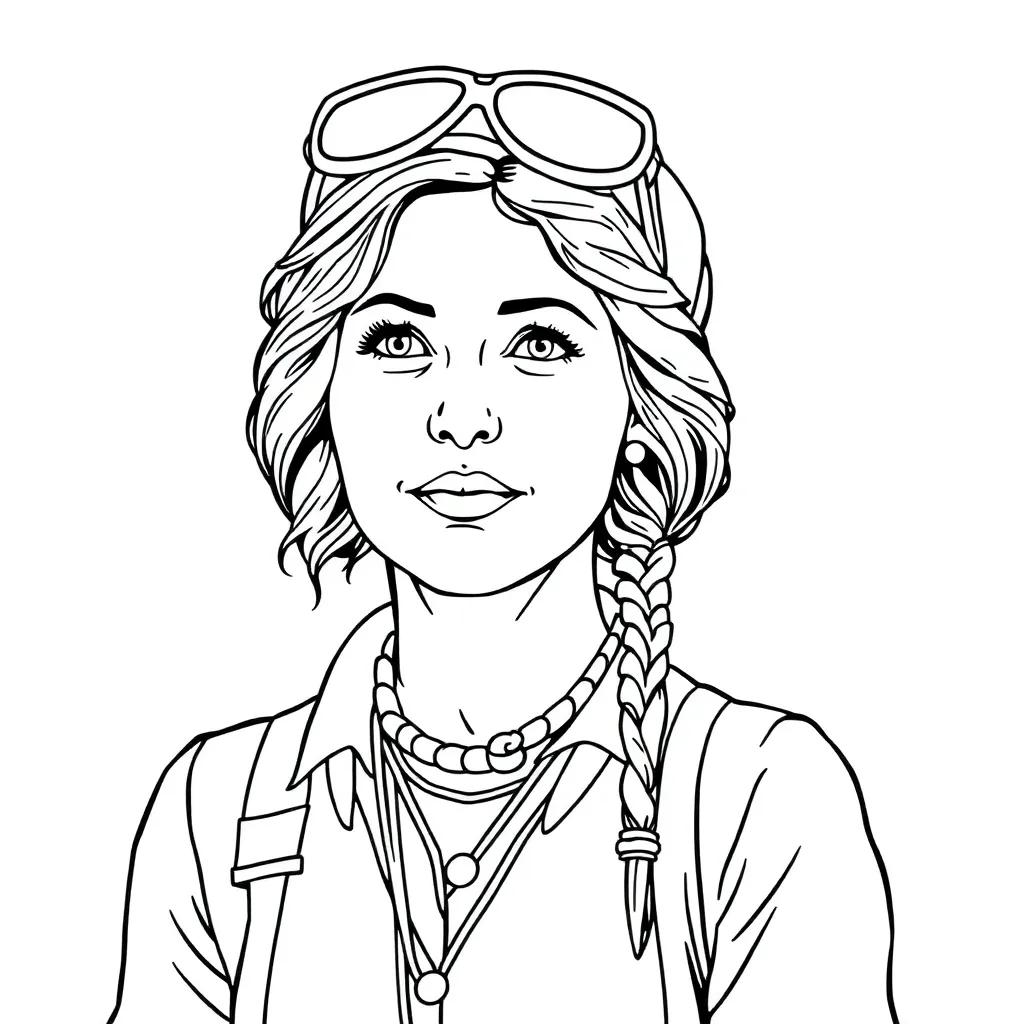 Amelia Earhart Coloring Page