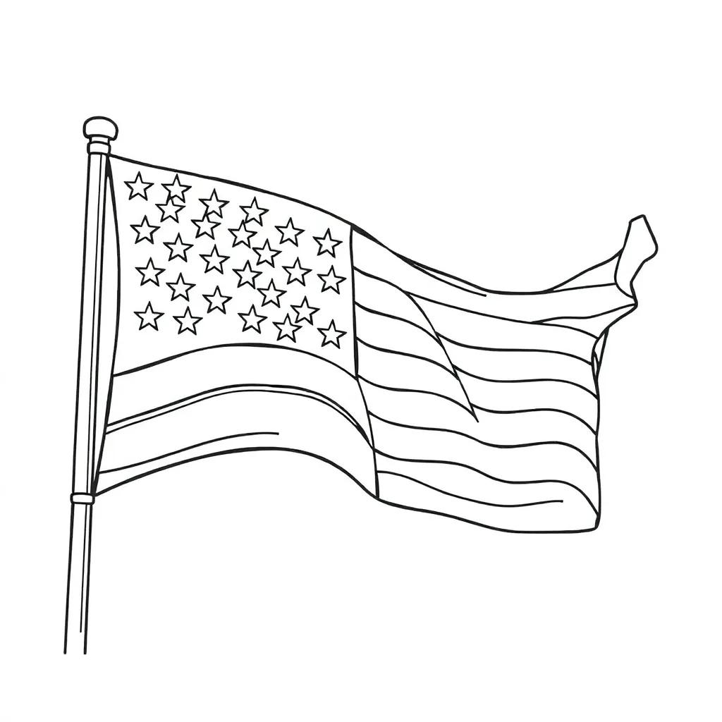 American Flag Coloring Page Preschool