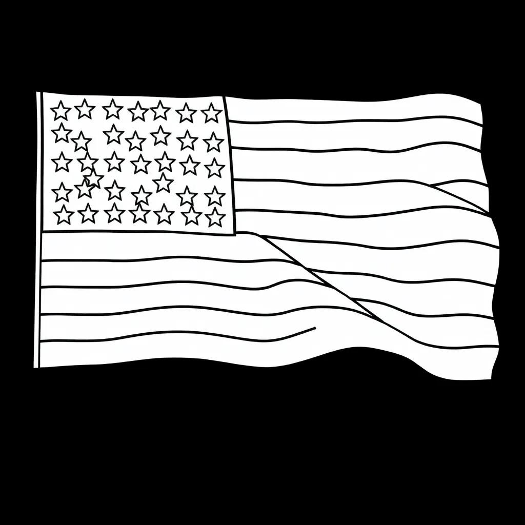 American Flag Printable Coloring Page