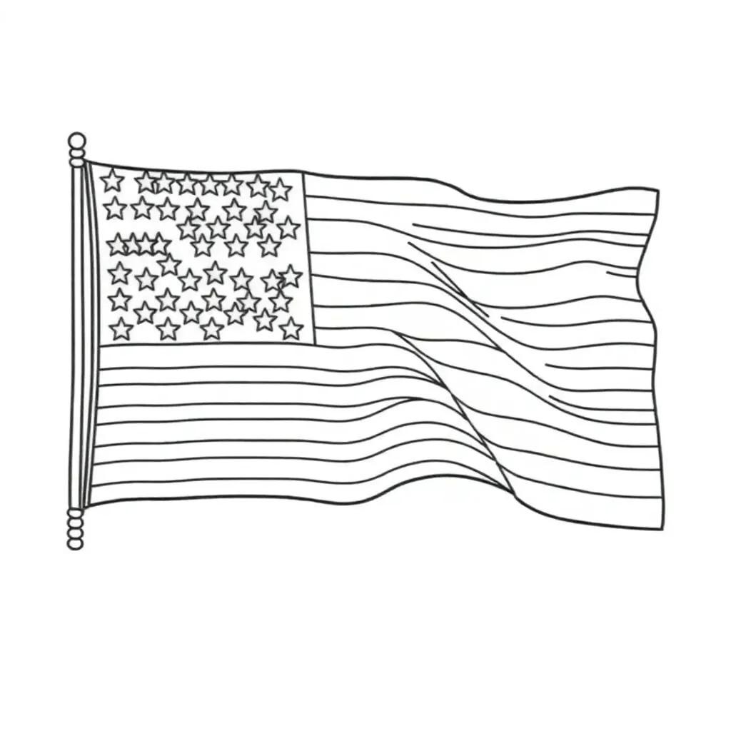 American Flag Coloring Page Printable Pdf