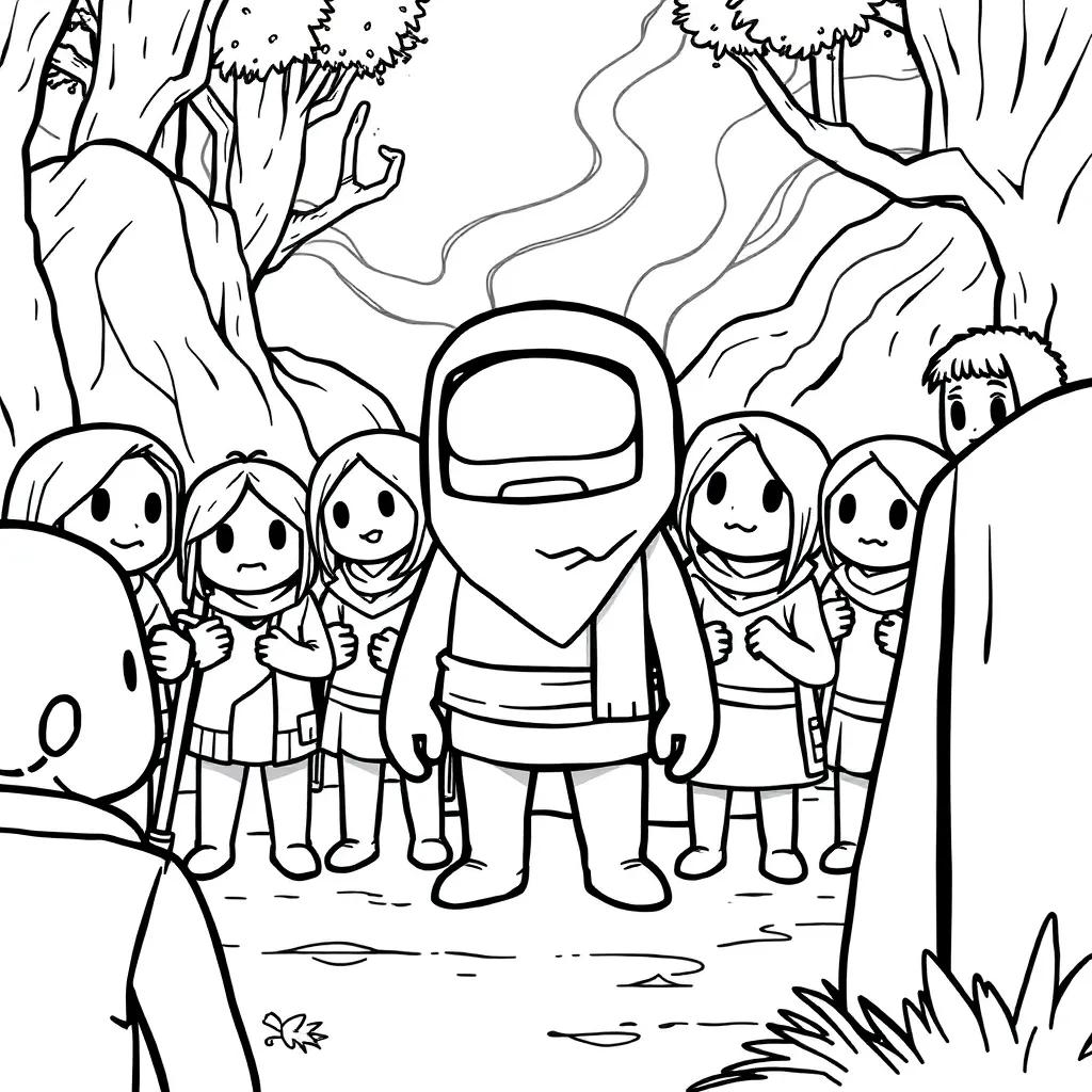 Among Us Character Coloring Page