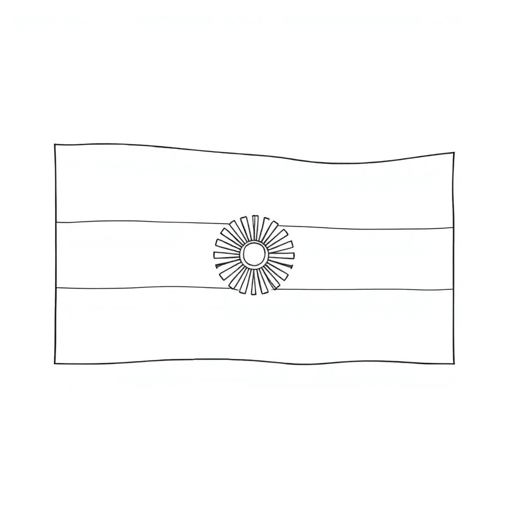 Argentina Flag Coloring Page