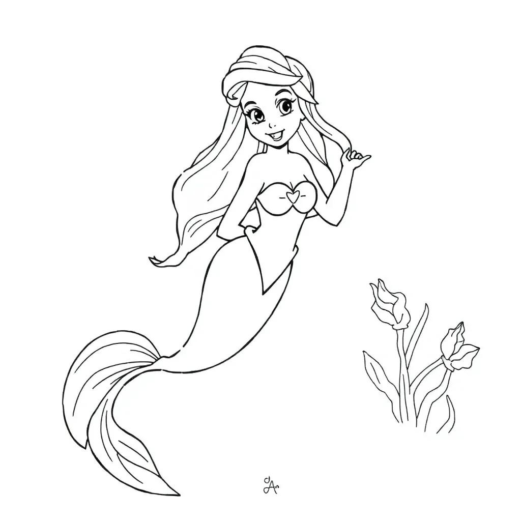 Ariel Free Printable Coloring Pages