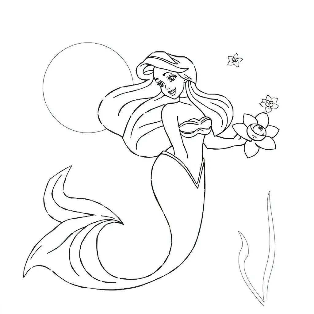 Ariel Free Coloring Pages