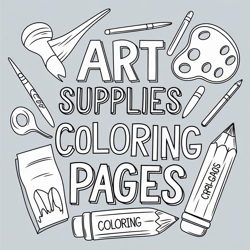Art Supplies Coloring Pages