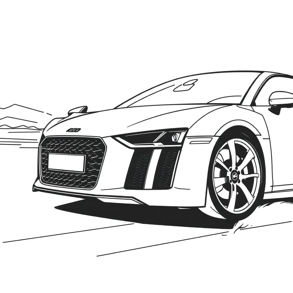 Audi R8 Coloring Page