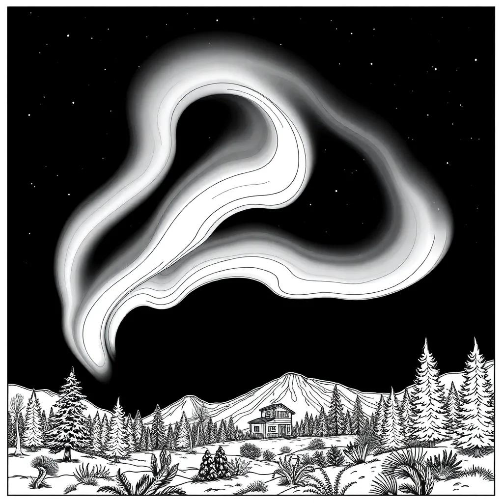 Aurora Borealis Coloring Page
