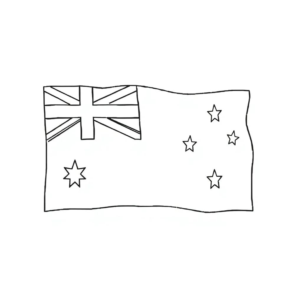 Australian Flag Coloring Page