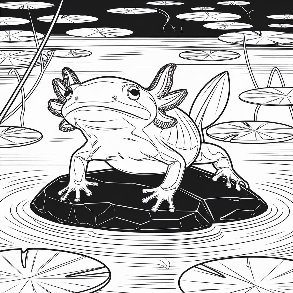 Axolotl Coloring Page Printable Free
