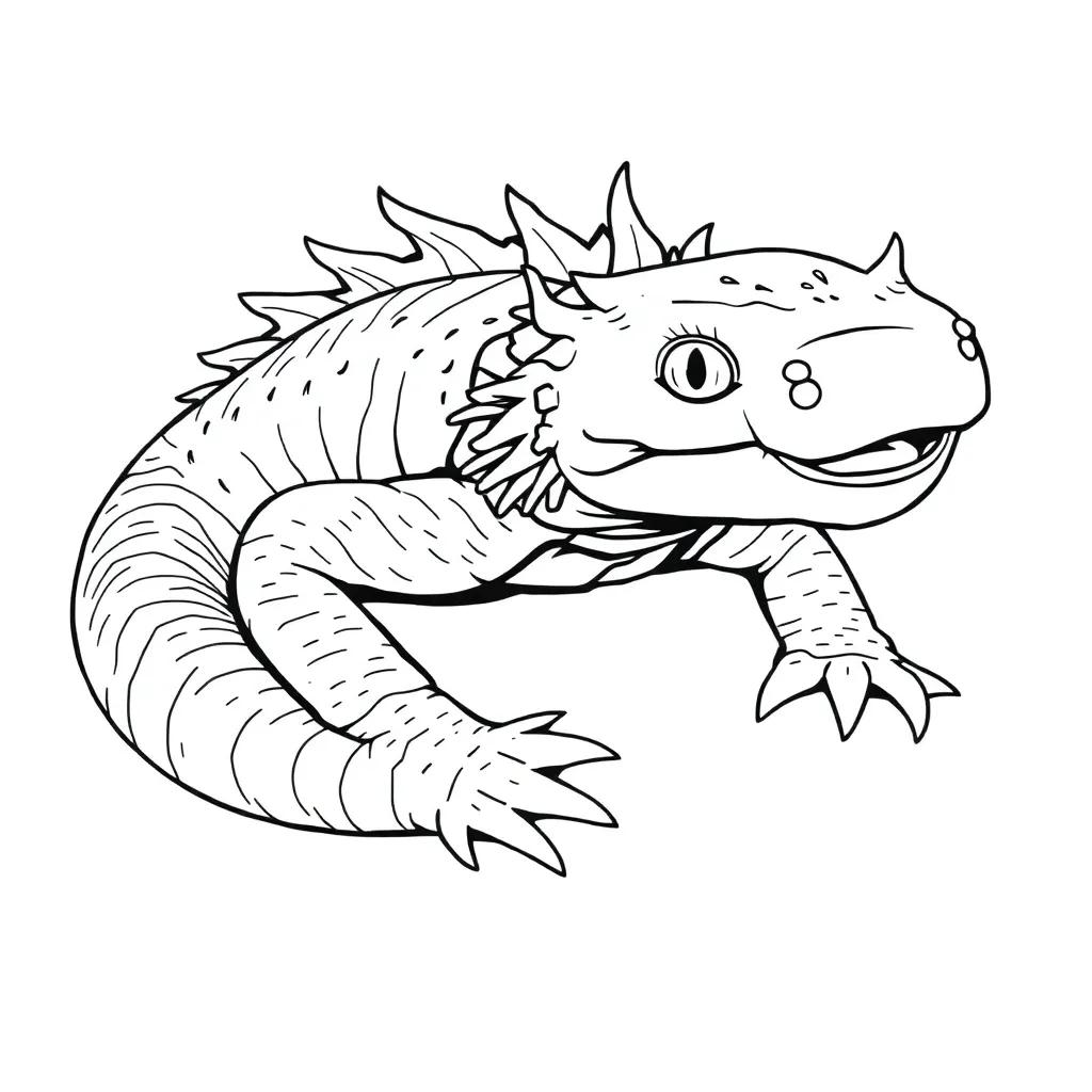 Axolotl Coloring Page Realistic