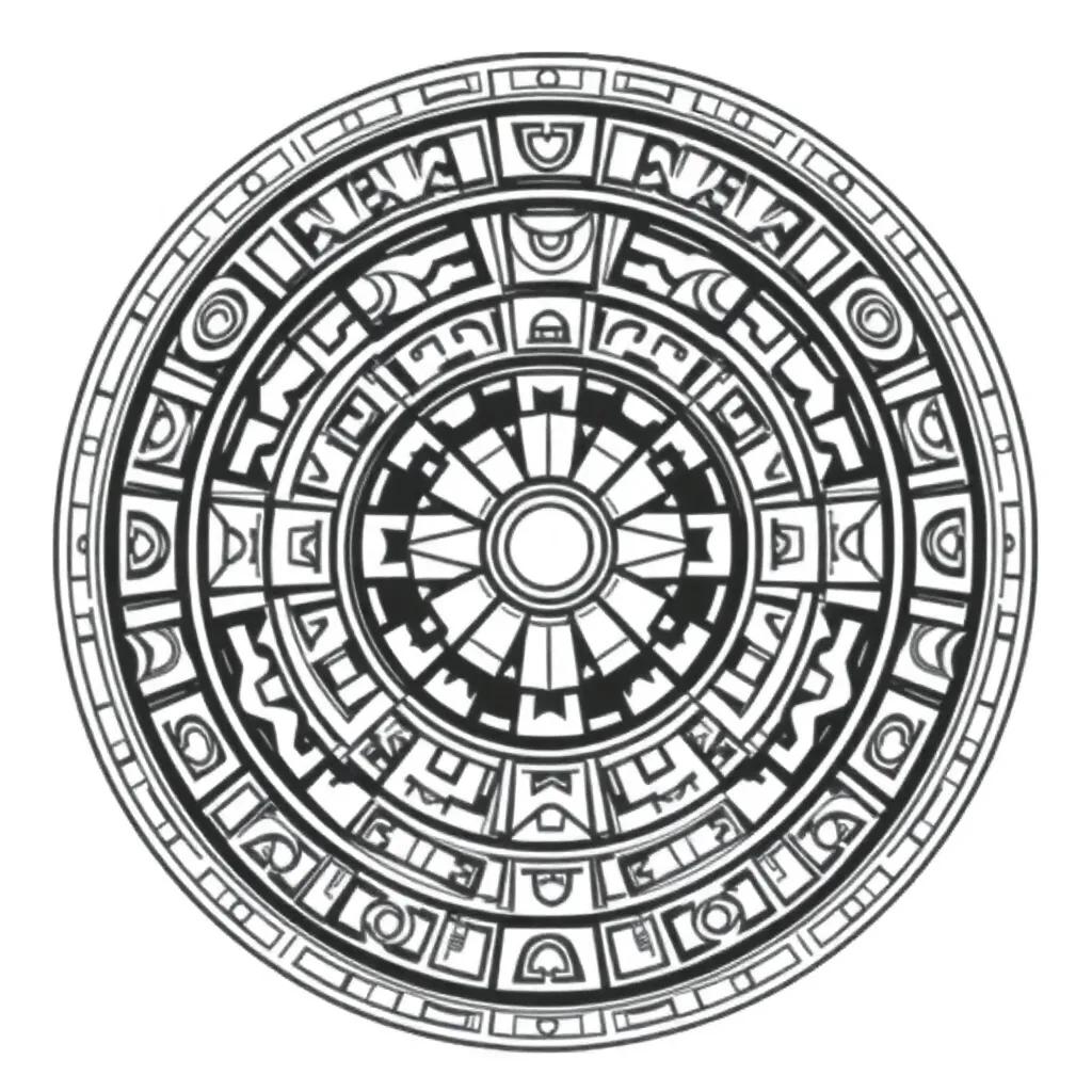 Aztec Calendar Coloring Page