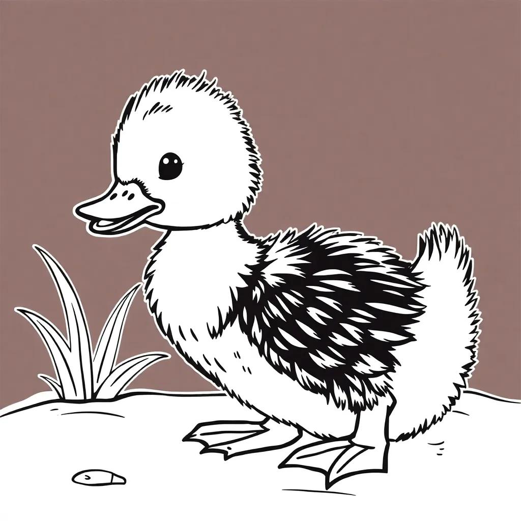Baby Duck Duckling Coloring Pages