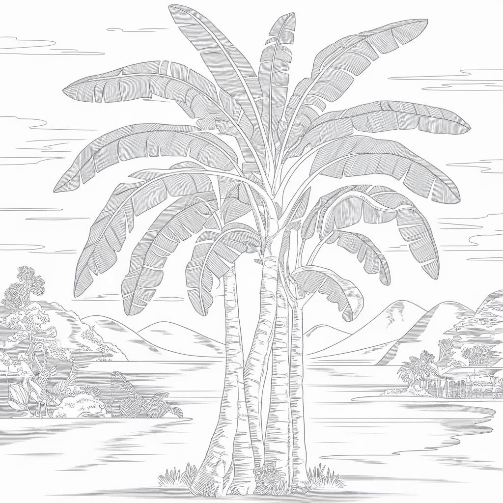 Banana Tree Coloring Page