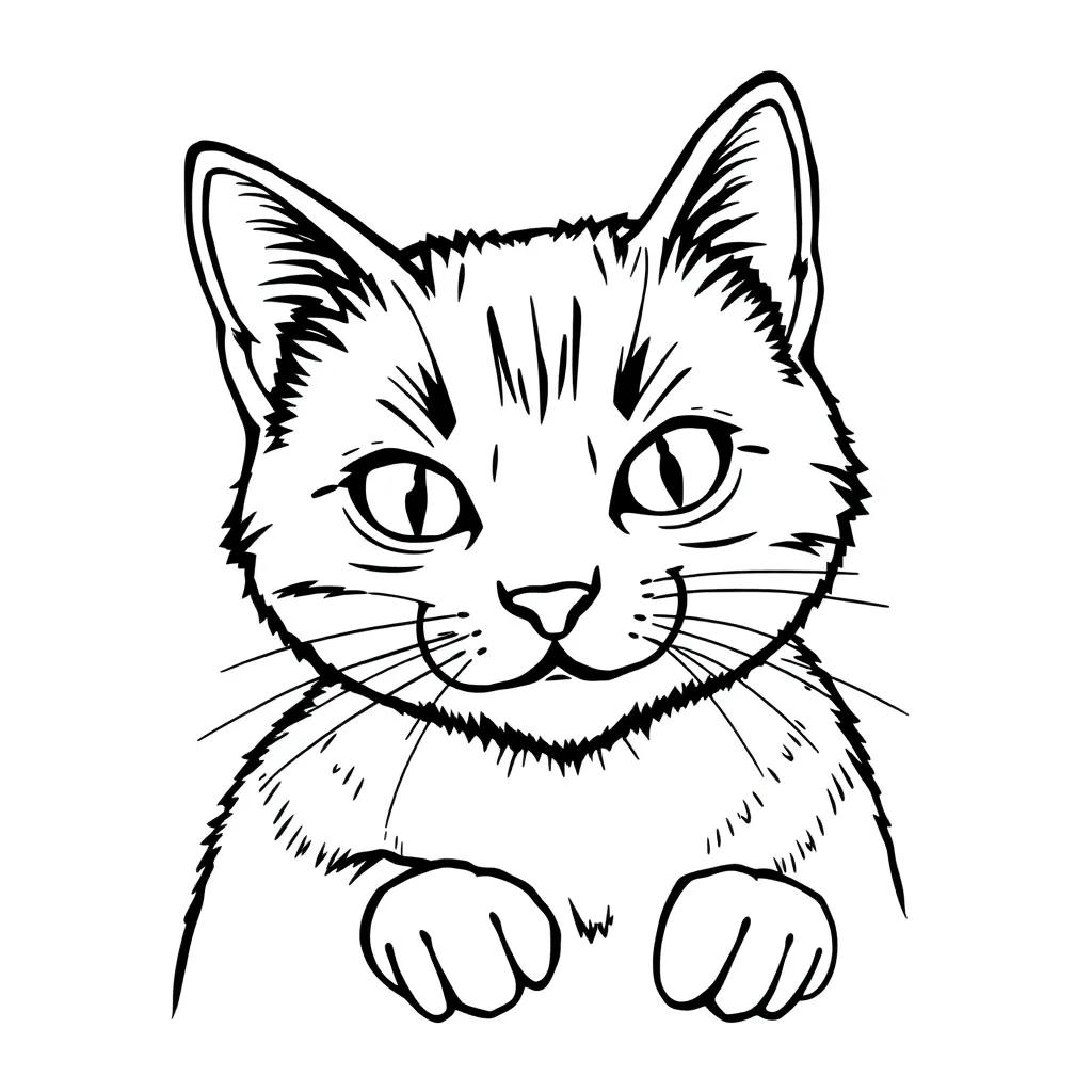 Banana Cat Coloring Page