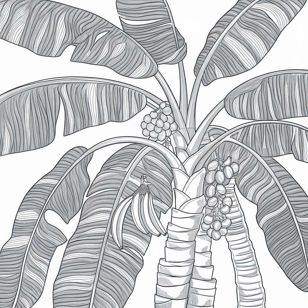 Banana Tree Coloring Page