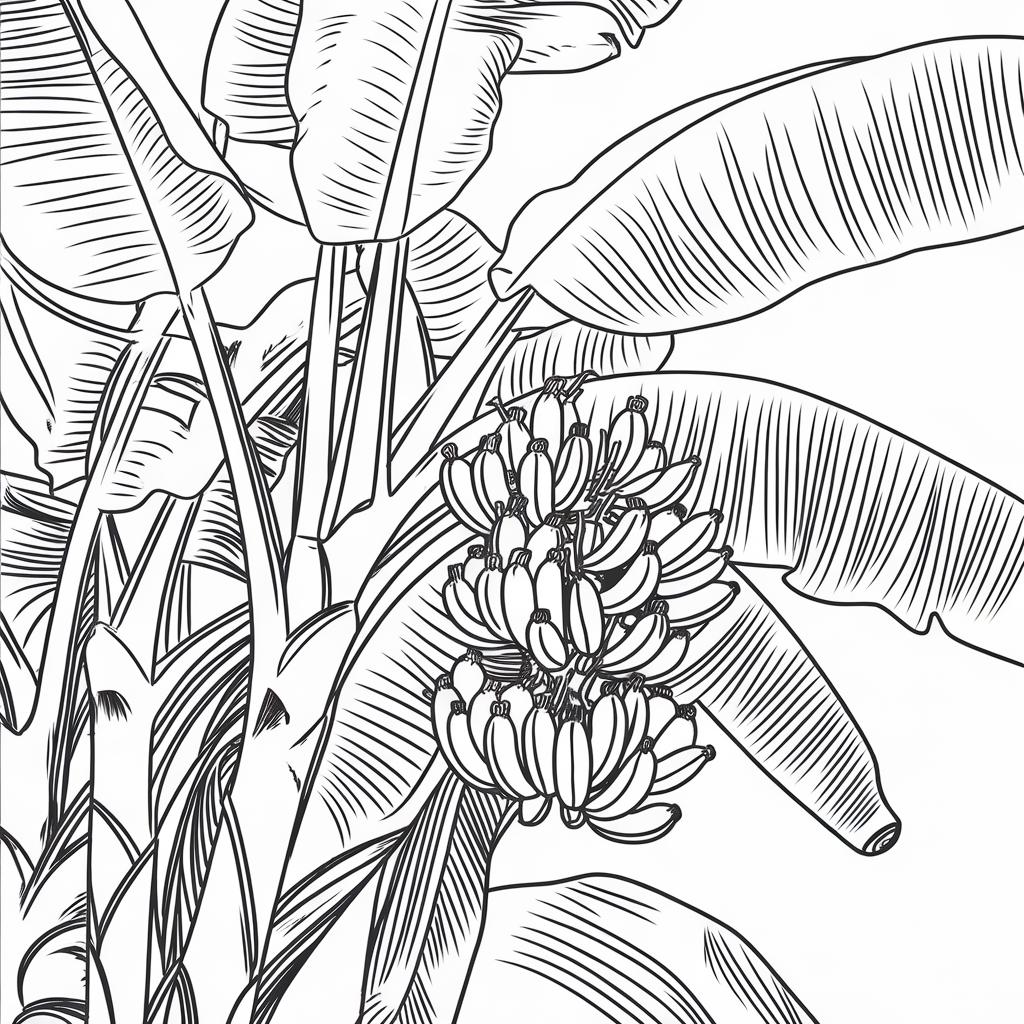 Banana Tree Coloring Page