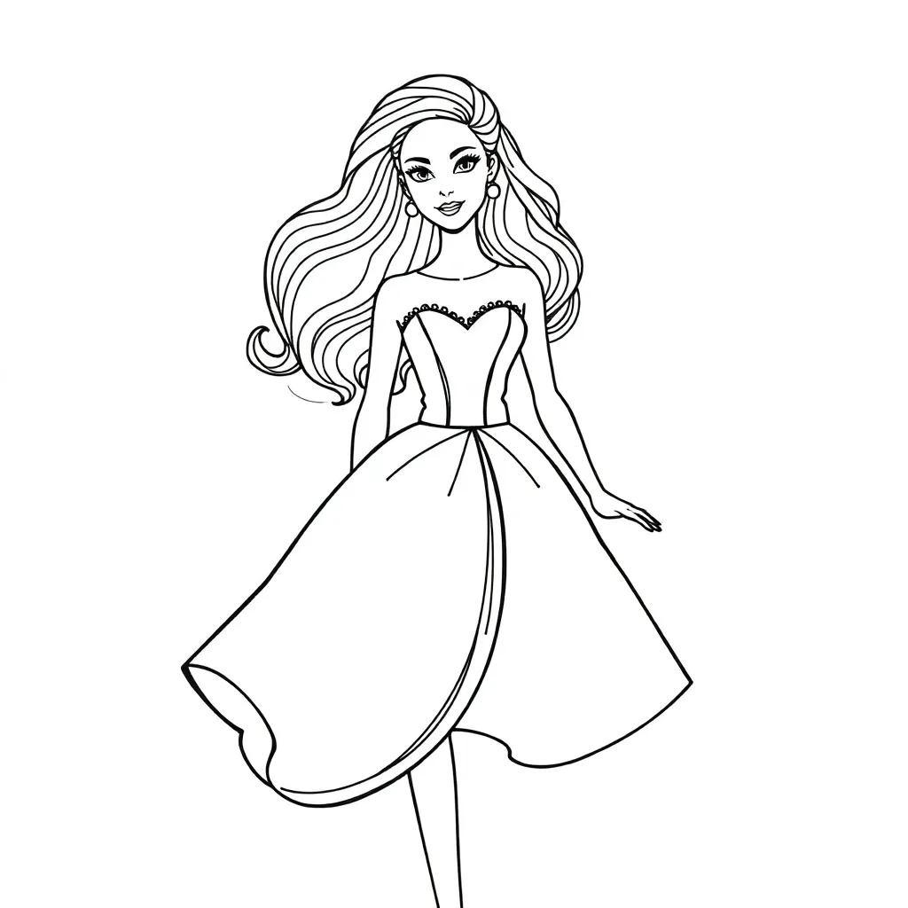 Barbie Coloring Pages Dress