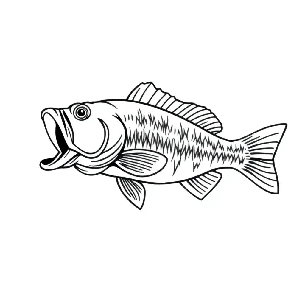 Bass Fish Coloring Page Bass Fish Coloring Page