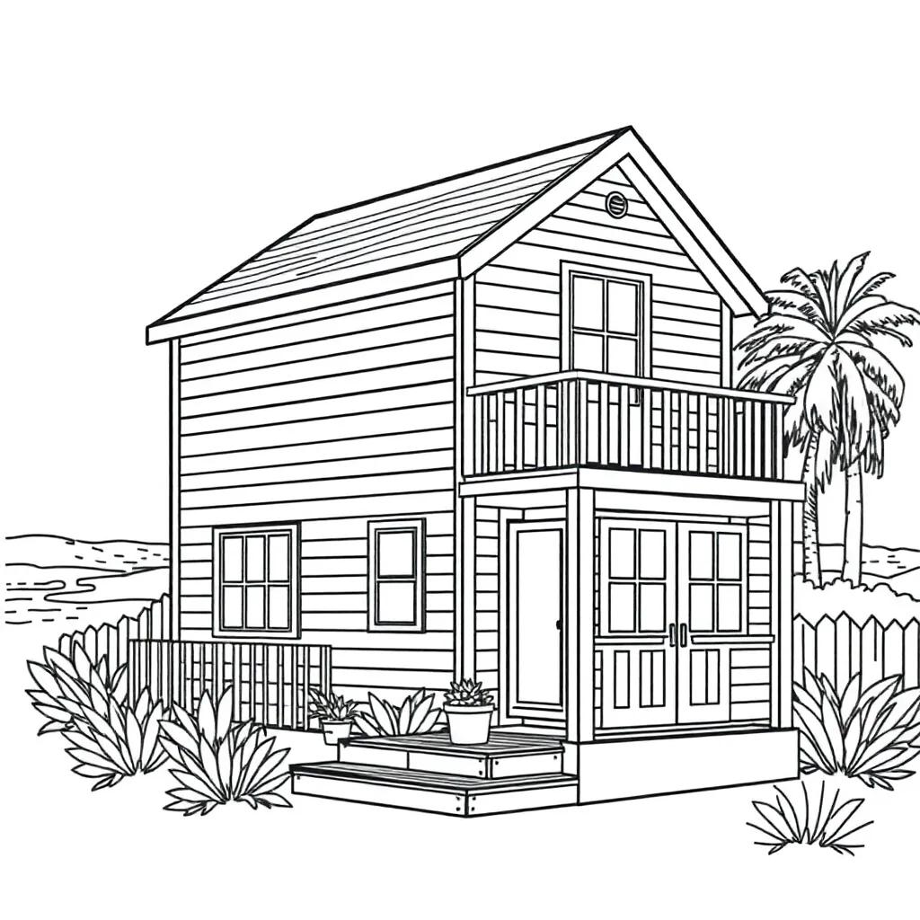 Beach House Coloring Pages