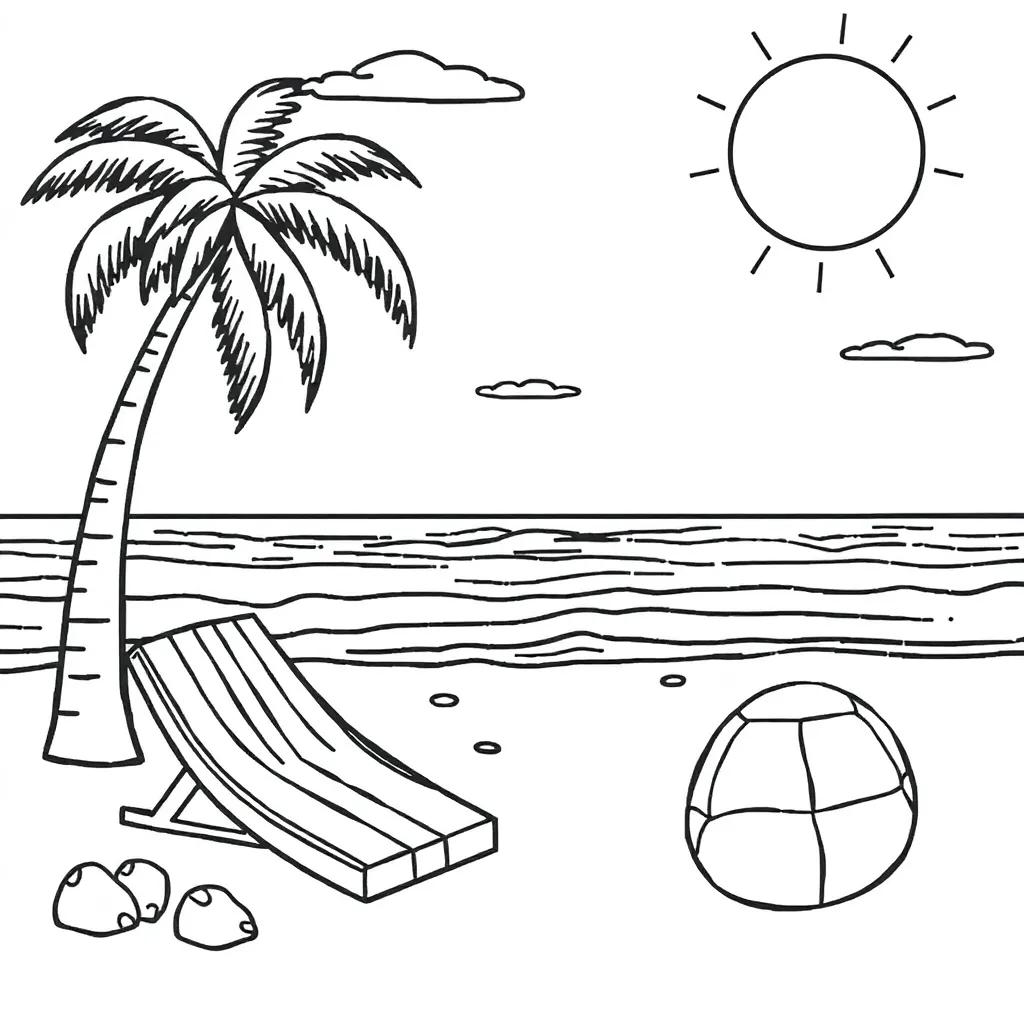 Beach Coloring Pages For Preschoolers