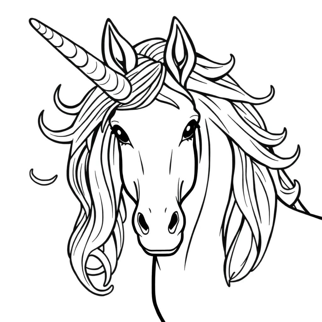 Beautiful Realistic Unicorn Coloring Pages